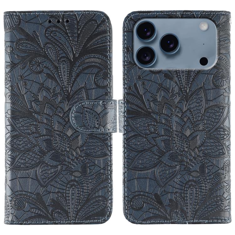 蕾絲花紋壓紋翻蓋皮革手機殼，適用於 iPhone 17e / 16e、iPhone 17 Pro Max、iPhone 17 Pro、iPhone 17、iPhone Air、iPhone 16 Pro Max、iPhone 16 Pro、iPhone 16 Plus