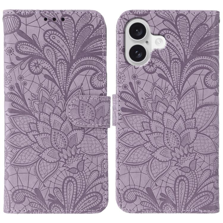 蕾絲花紋壓紋翻蓋皮革手機殼，適用於 iPhone 17e / 16e、iPhone 17 Pro Max、iPhone 17 Pro、iPhone 17、iPhone Air、iPhone 16 Pro Max、iPhone 16 Pro、iPhone 16 Plus