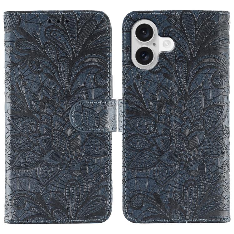 蕾絲花紋壓紋翻蓋皮革手機殼，適用於 iPhone 17e / 16e、iPhone 17 Pro Max、iPhone 17 Pro、iPhone 17、iPhone Air、iPhone 16 Pro Max、iPhone 16 Pro、iPhone 16 Plus