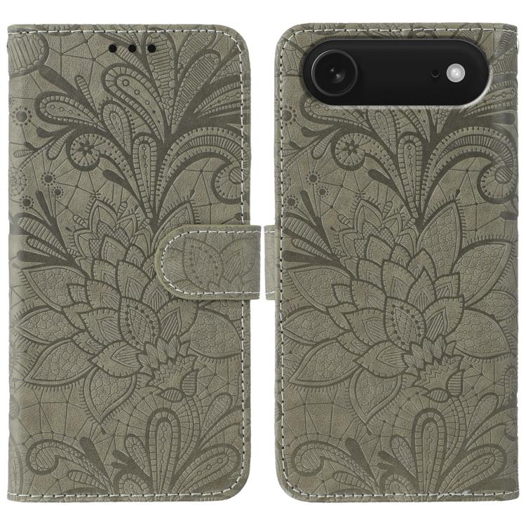 蕾絲花紋壓紋翻蓋皮革手機殼，適用於 iPhone 17e / 16e、iPhone 17 Pro Max、iPhone 17 Pro、iPhone 17、iPhone Air、iPhone 16 Pro Max、iPhone 16 Pro、iPhone 16 Plus