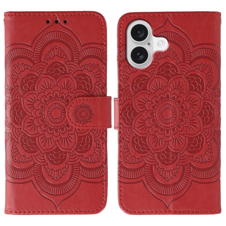 太陽曼陀羅壓紋皮革手機殼，適用於 iPhone 16e / 17e、iPhone 17 Pro Max、iPhone 17 Pro、iPhone 17、iPhone Air、iPhone 15 Pro Max