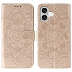 太陽曼陀羅壓紋皮革手機殼，適用於 iPhone 16e / 17e、iPhone 17 Pro Max、iPhone 17 Pro、iPhone 17、iPhone Air、iPhone 15 Pro Max