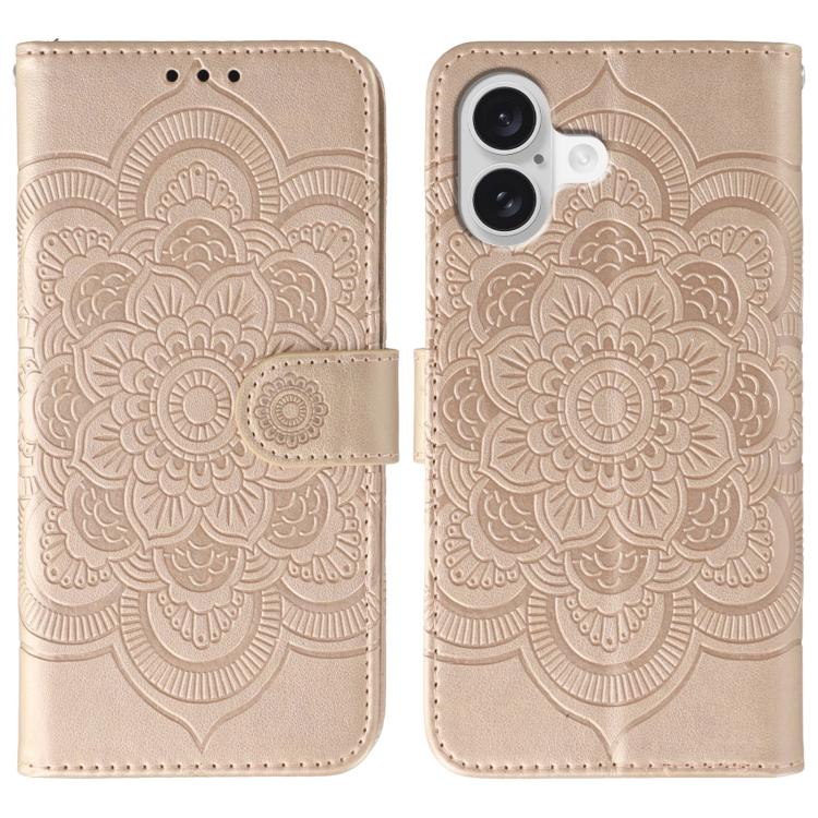 太陽曼陀羅壓紋皮革手機殼，適用於 iPhone 16e / 17e、iPhone 17 Pro Max、iPhone 17 Pro、iPhone 17、iPhone Air、iPhone 15 Pro Max