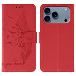 羽毛圖案荔枝紋皮革手機殼，適用於 iPhone 17 Pro Max、iPhone 17 Pro、iPhone 17、iPhone Air、iPhone 15 Pro Max、iPhone 15 Pro、iPhone 15 Plus、iPhone 15