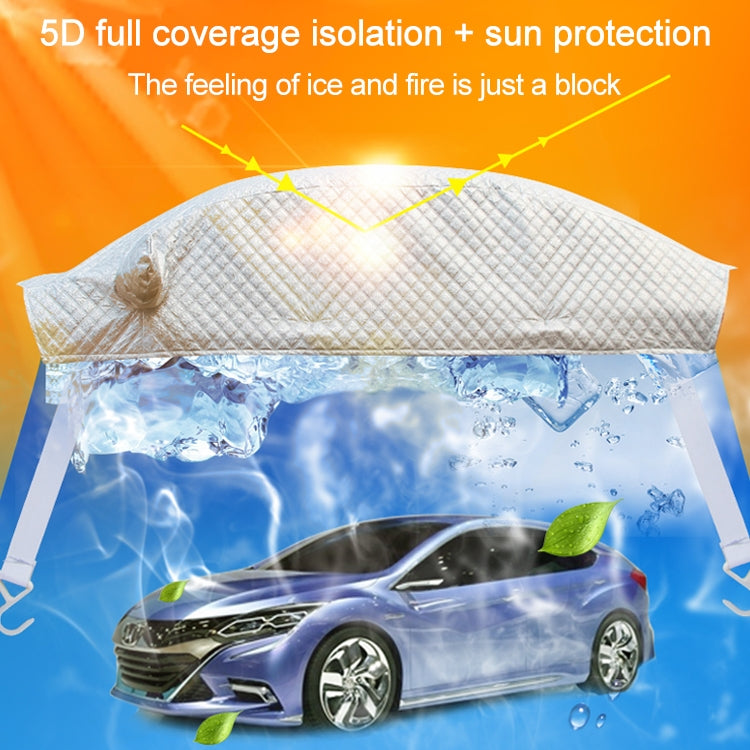 汽車半罩汽車遮陽隔熱防曬罩，鋁箔材質，尺寸3.6x1.6x1.5米
