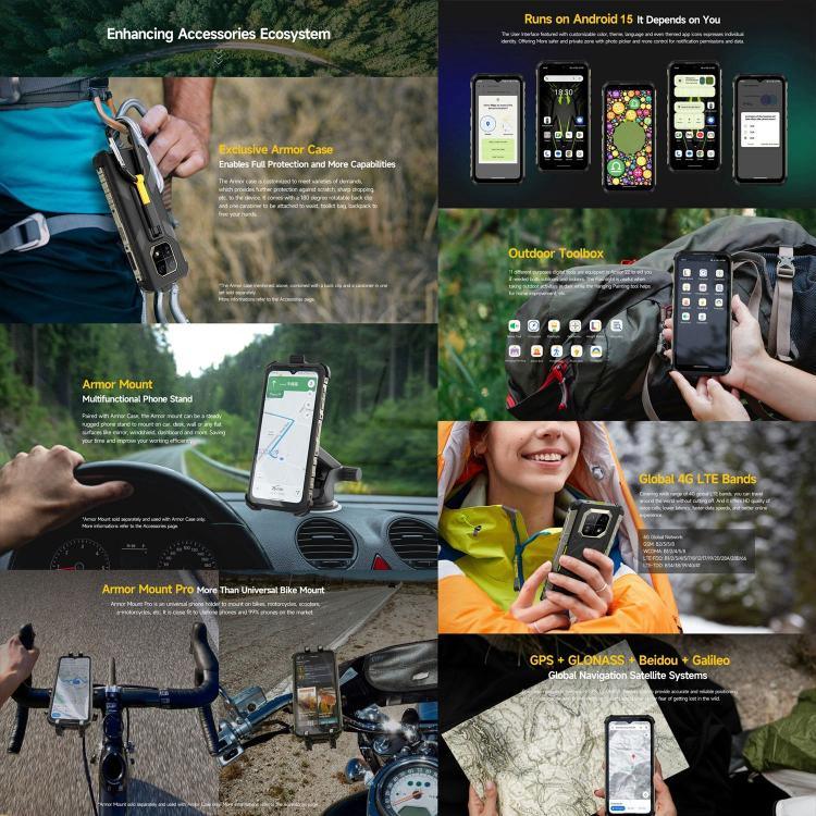 Ulefone Armor 22，IP68/IP69K 堅固型手機，6.58 吋 Android 15 MediaTek Helio G96 八核心，網絡：4G，NFC，OTG，8GB+128GB，8GB+256GB