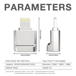 MicroDrive 8針轉TF卡轉接器迷你iPhone及iPad TF卡讀卡器，讀卡器