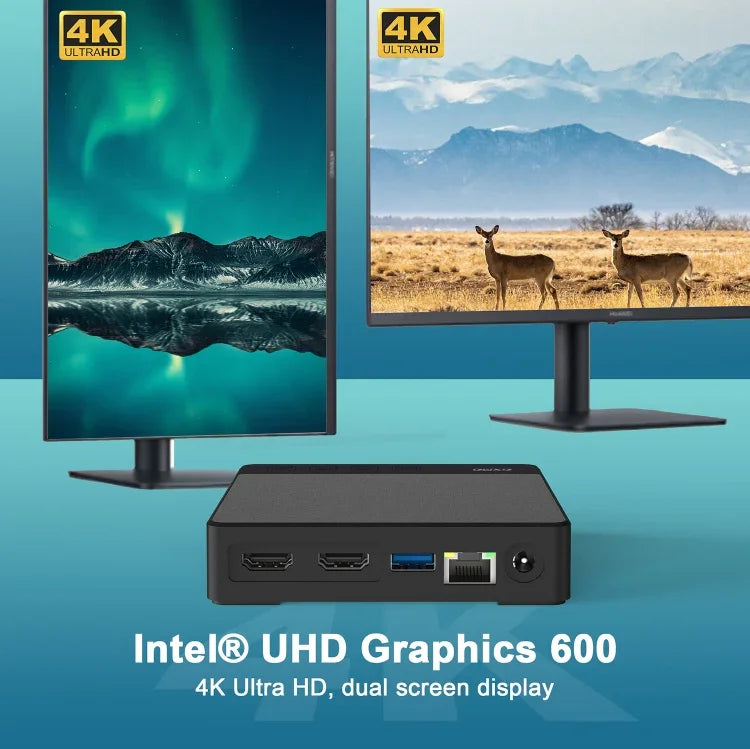 GXMO N42 Windows 11 Intel Gemini Lake N4020C 迷你電腦 NVME SSD WiFi 迷你桌機，4GB+64GB，4GB+64GB+256GB