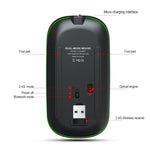 HXSJ T18 2.4GHZ 1600dpi 雙模式發光無線滑鼠 USB + 藍牙 5.1 可充電