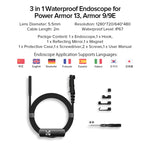 Ulefone 內窺鏡 E1 IP67 防水 3 合 1 內窺鏡，適用於 Ulefone Power Armor 21 / 19 / 18T / 16 Pro / 13 / Armor Pad，uSmart E1