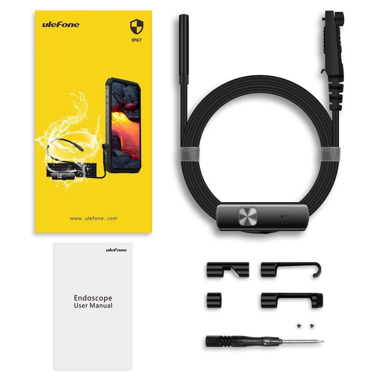 Ulefone 內窺鏡 E1 IP67 防水 3 合 1 內窺鏡，適用於 Ulefone Power Armor 21 / 19 / 18T / 16 Pro / 13 / Armor Pad，uSmart E1