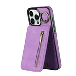 復古指環與拉鍊 RFID 卡槽手機殼，適用於 iPhone 16 Pro、iPhone 16 Plus、iPhone 16、iPhone 15 Pro Max、iPhone 15 Pro、iPhone 15 Plus