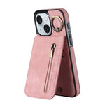 復古指環與拉鍊 RFID 卡槽手機殼，適用於 iPhone 16 Pro、iPhone 16 Plus、iPhone 16、iPhone 15 Pro Max、iPhone 15 Pro、iPhone 15 Plus