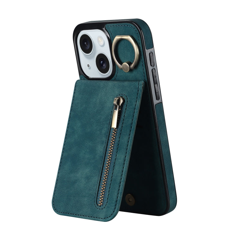 復古指環與拉鍊 RFID 卡槽手機殼，適用於 iPhone 16 Pro、iPhone 16 Plus、iPhone 16、iPhone 15 Pro Max、iPhone 15 Pro、iPhone 15 Plus