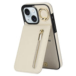復古指環與拉鍊 RFID 卡槽手機殼，適用於 iPhone 16 Pro、iPhone 16 Plus、iPhone 16、iPhone 15 Pro Max、iPhone 15 Pro、iPhone 15 Plus