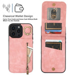 復古指環與拉鍊 RFID 卡槽手機殼，適用於 iPhone 16 Pro、iPhone 16 Plus、iPhone 16、iPhone 15 Pro Max、iPhone 15 Pro、iPhone 15 Plus