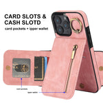 復古指環與拉鍊 RFID 卡槽手機殼，適用於 iPhone 16 Pro、iPhone 16 Plus、iPhone 16、iPhone 15 Pro Max、iPhone 15 Pro、iPhone 15 Plus