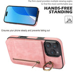 復古指環與拉鍊 RFID 卡槽手機殼，適用於 iPhone 16 Pro、iPhone 16 Plus、iPhone 16、iPhone 15 Pro Max、iPhone 15 Pro、iPhone 15 Plus