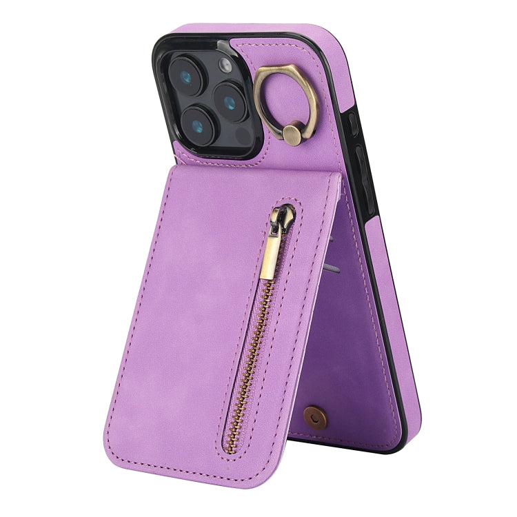 復古指環與拉鍊 RFID 卡槽手機殼，適用於 iPhone 16 Pro、iPhone 16 Plus、iPhone 16、iPhone 15 Pro Max、iPhone 15 Pro、iPhone 15 Plus