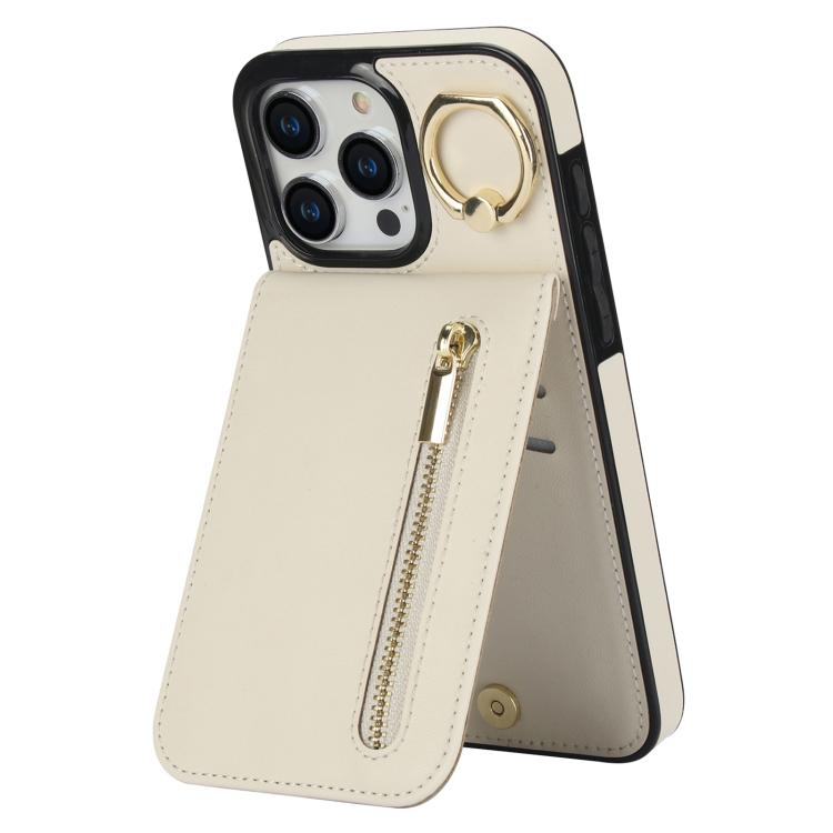 復古指環與拉鍊 RFID 卡槽手機殼，適用於 iPhone 16 Pro、iPhone 16 Plus、iPhone 16、iPhone 15 Pro Max、iPhone 15 Pro、iPhone 15 Plus