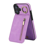 復古指環與拉鍊 RFID 卡槽手機殼，適用於 iPhone 16 Pro、iPhone 16 Plus、iPhone 16、iPhone 15 Pro Max、iPhone 15 Pro、iPhone 15 Plus