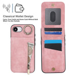 復古戒指與拉鍊 RFID 卡槽手機殼，適用於 iPhone 17e / 16e，iPhone 17 Pro Max，iPhone 17 Pro，iPhone 17，iPhone Air，iPhone 16 Pro Max