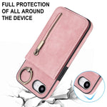 復古戒指與拉鍊 RFID 卡槽手機殼，適用於 iPhone 17e / 16e，iPhone 17 Pro Max，iPhone 17 Pro，iPhone 17，iPhone Air，iPhone 16 Pro Max