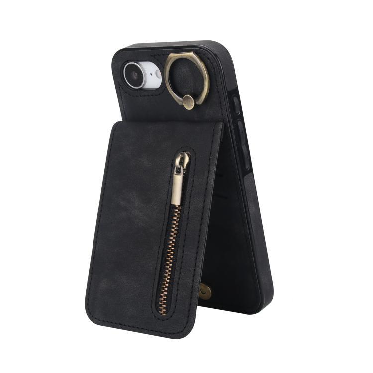 復古戒指與拉鍊 RFID 卡槽手機殼，適用於 iPhone 17e / 16e，iPhone 17 Pro Max，iPhone 17 Pro，iPhone 17，iPhone Air，iPhone 16 Pro Max