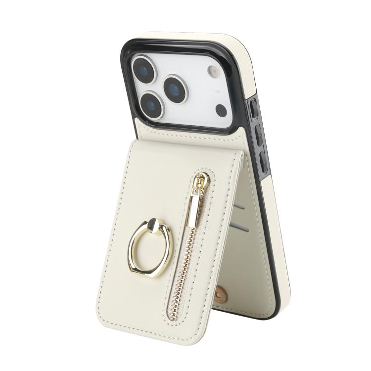 復古戒指與拉鍊 RFID 卡槽手機殼，適用於 iPhone 17e / 16e，iPhone 17 Pro Max，iPhone 17 Pro，iPhone 17，iPhone Air，iPhone 16 Pro Max