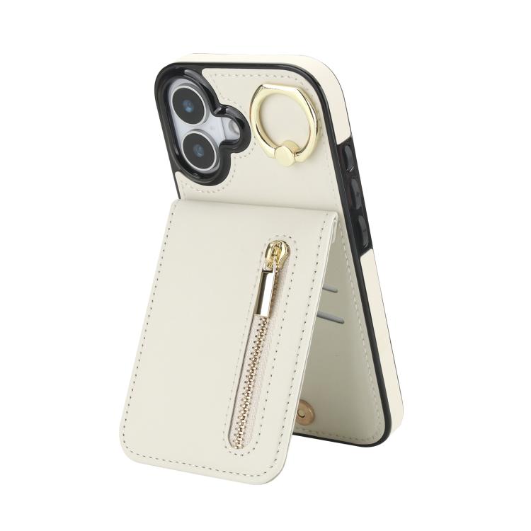 復古戒指與拉鍊 RFID 卡槽手機殼，適用於 iPhone 17e / 16e，iPhone 17 Pro Max，iPhone 17 Pro，iPhone 17，iPhone Air，iPhone 16 Pro Max