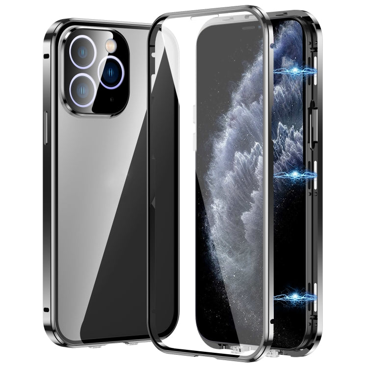 磁吸雙扣高清鋼化玻璃手機殼，適用於 iPhone 11 Pro