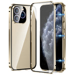 磁吸雙扣高清鋼化玻璃手機殼，適用於 iPhone 11 Pro