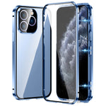 磁吸雙扣高清鋼化玻璃手機殼，適用於 iPhone 11 Pro