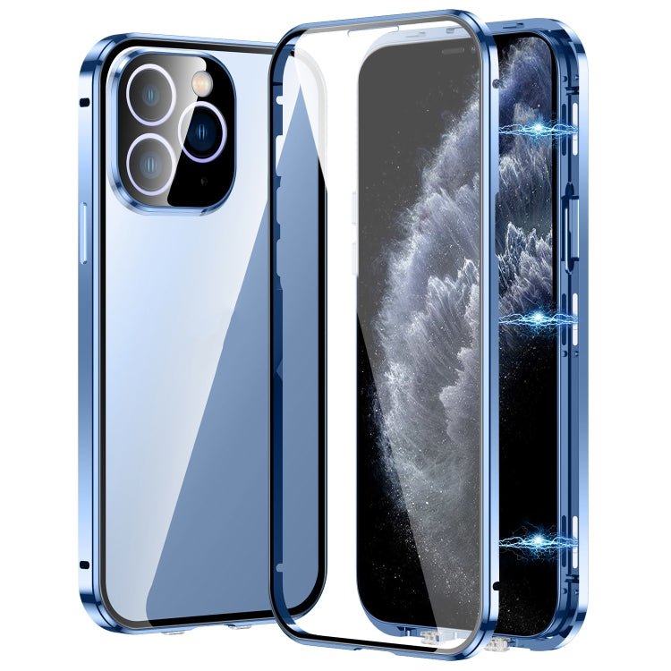 磁吸雙扣高清鋼化玻璃手機殼，適用於 iPhone 11 Pro