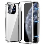 磁吸雙扣高清鋼化玻璃手機殼，適用於 iPhone 11 Pro