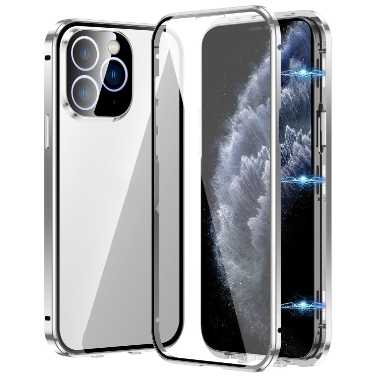 磁吸雙扣高清鋼化玻璃手機殼，適用於 iPhone 11 Pro