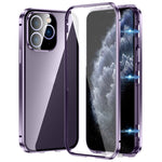 磁吸雙扣高清鋼化玻璃手機殼，適用於 iPhone 11 Pro