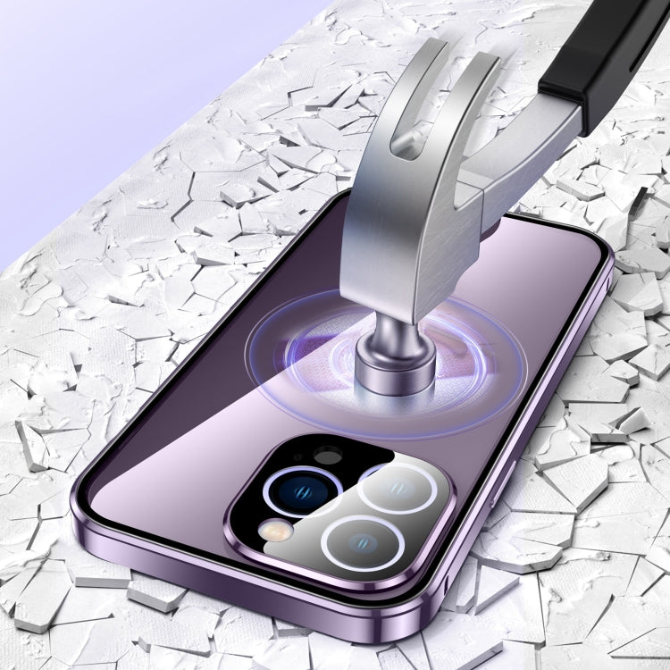 磁吸雙扣高清鋼化玻璃手機殼，適用於 iPhone 11 Pro