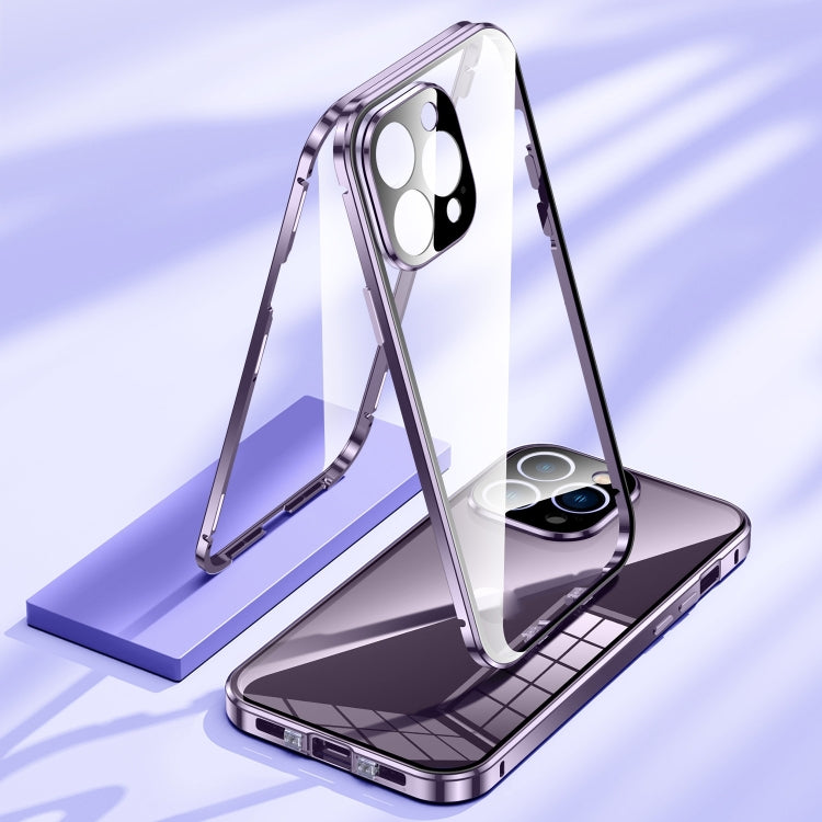 磁吸雙扣高清鋼化玻璃手機殼，適用於 iPhone 11 Pro