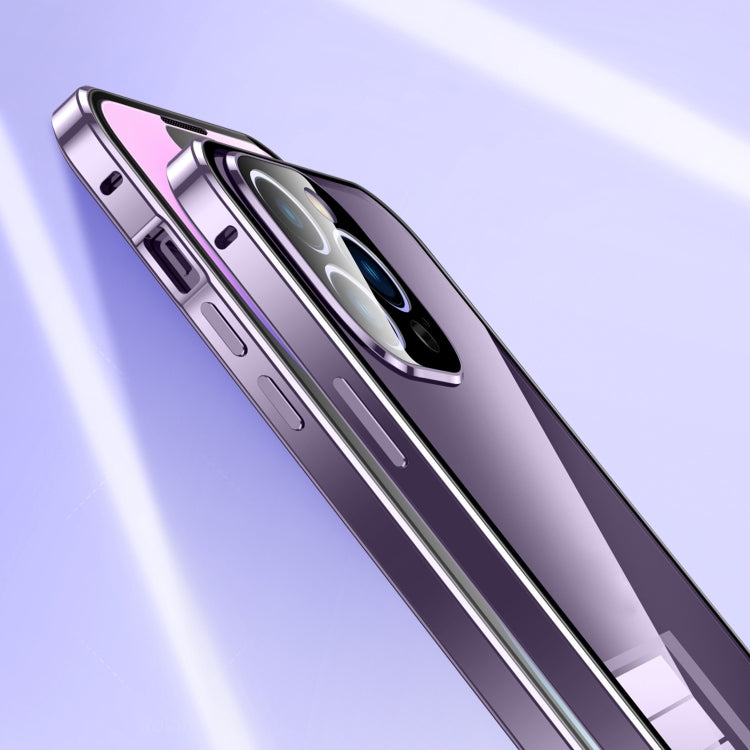 磁吸雙扣高清鋼化玻璃手機殼，適用於 iPhone 11 Pro