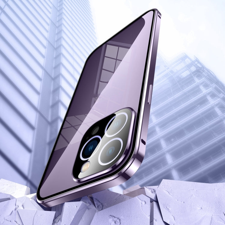磁吸雙扣高清鋼化玻璃手機殼，適用於 iPhone 11 Pro