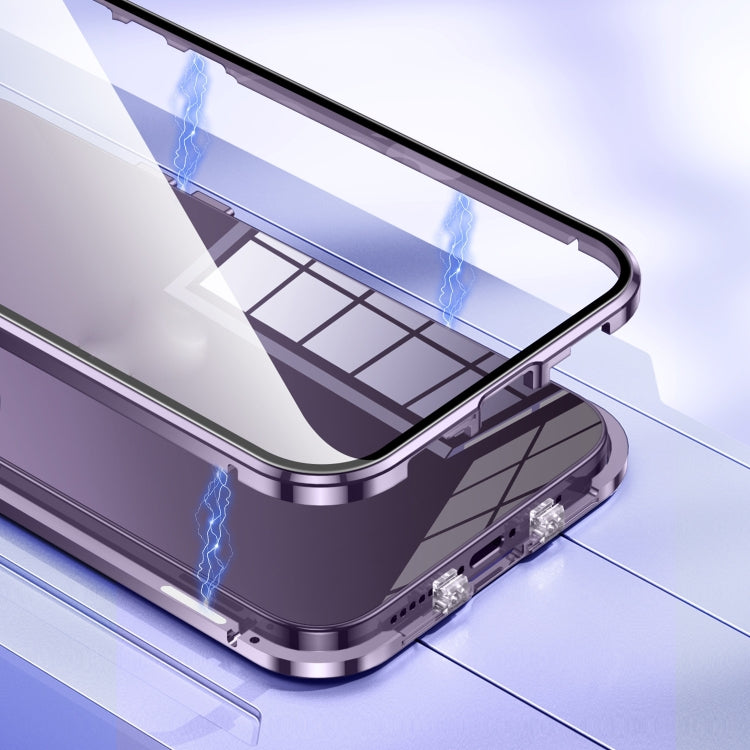 磁吸雙扣高清鋼化玻璃手機殼，適用於 iPhone 11 Pro