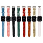 鱷魚紋理皮革錶帶，適用於 Apple Watch Series 7 45mm / 6 & SE & 5 & 4 44mm / 3 & 2 & 1 42mm，Apple Watch Ultra 49mm / Series 8&7 45mm / SE 2&6&SE&5&4 44mm / 3&2&1 42mm，Apple Watch Series 8&7 41mm / SE 2&6&SE&5&4 40mm / 3&2&1 38...