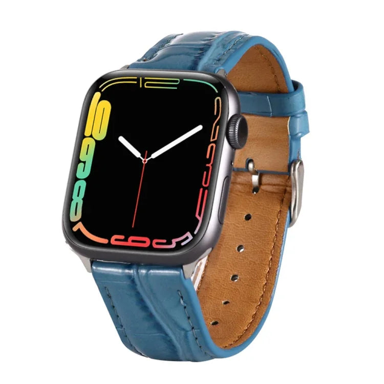 鱷魚紋理皮革錶帶，適用於 Apple Watch Series 7 45mm / 6 & SE & 5 & 4 44mm / 3 & 2 & 1 42mm，Apple Watch Ultra 49mm / Series 8&7 45mm / SE 2&6&SE&5&4 44mm / 3&2&1 42mm，Apple Watch Series 8&7 41mm / SE 2&6&SE&5&4 40mm / 3&2&1 38...
