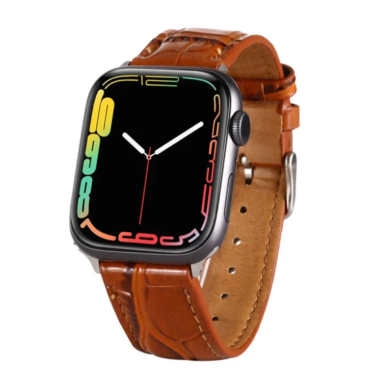 鱷魚紋理皮革錶帶，適用於 Apple Watch Series 7 45mm / 6 & SE & 5 & 4 44mm / 3 & 2 & 1 42mm，Apple Watch Ultra 49mm / Series 8&7 45mm / SE 2&6&SE&5&4 44mm / 3&2&1 42mm，Apple Watch Series 8&7 41mm / SE 2&6&SE&5&4 40mm / 3&2&1 38...