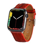 鱷魚紋理皮革錶帶，適用於 Apple Watch Series 7 45mm / 6 & SE & 5 & 4 44mm / 3 & 2 & 1 42mm，Apple Watch Ultra 49mm / Series 8&7 45mm / SE 2&6&SE&5&4 44mm / 3&2&1 42mm，Apple Watch Series 8&7 41mm / SE 2&6&SE&5&4 40mm / 3&2&1 38...