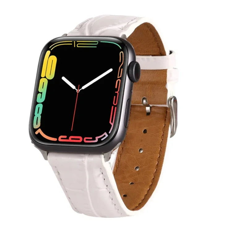 鱷魚紋理皮革錶帶，適用於 Apple Watch Series 7 45mm / 6 & SE & 5 & 4 44mm / 3 & 2 & 1 42mm，Apple Watch Ultra 49mm / Series 8&7 45mm / SE 2&6&SE&5&4 44mm / 3&2&1 42mm，Apple Watch Series 8&7 41mm / SE 2&6&SE&5&4 40mm / 3&2&1 38...