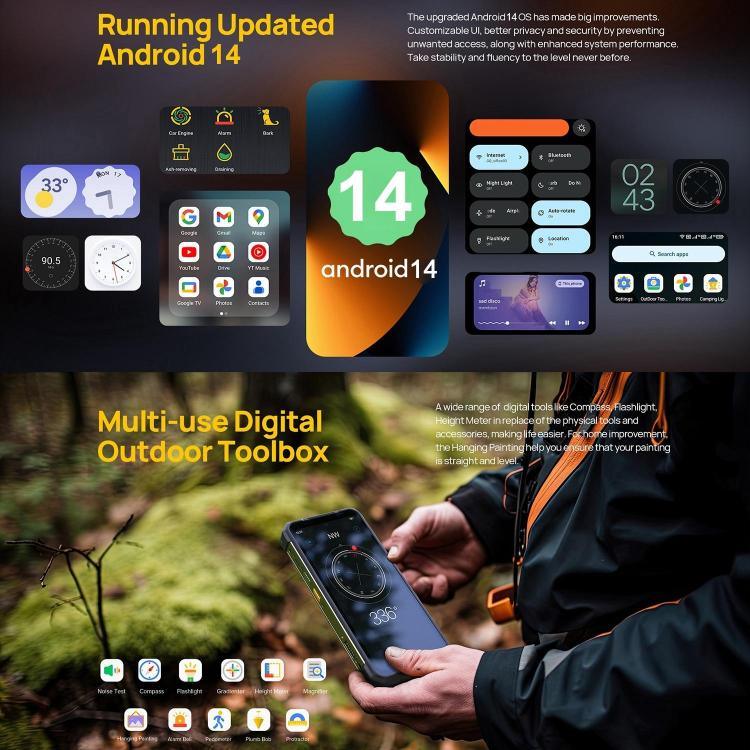Ulefone Armor 24，堅固型手機，側邊指紋，22000mAh，6.78 吋 Android 14 MediaTek Helio G96 八核心，網絡：4G，NFC，Armor 24