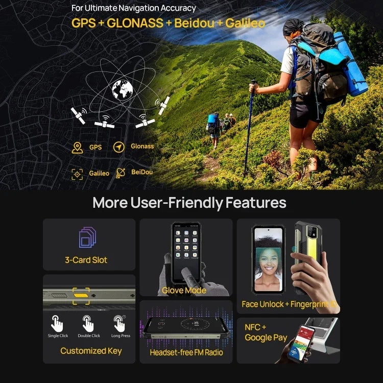 Ulefone Armor 24，堅固型手機，側邊指紋，22000mAh，6.78 吋 Android 14 MediaTek Helio G96 八核心，網絡：4G，NFC，Armor 24