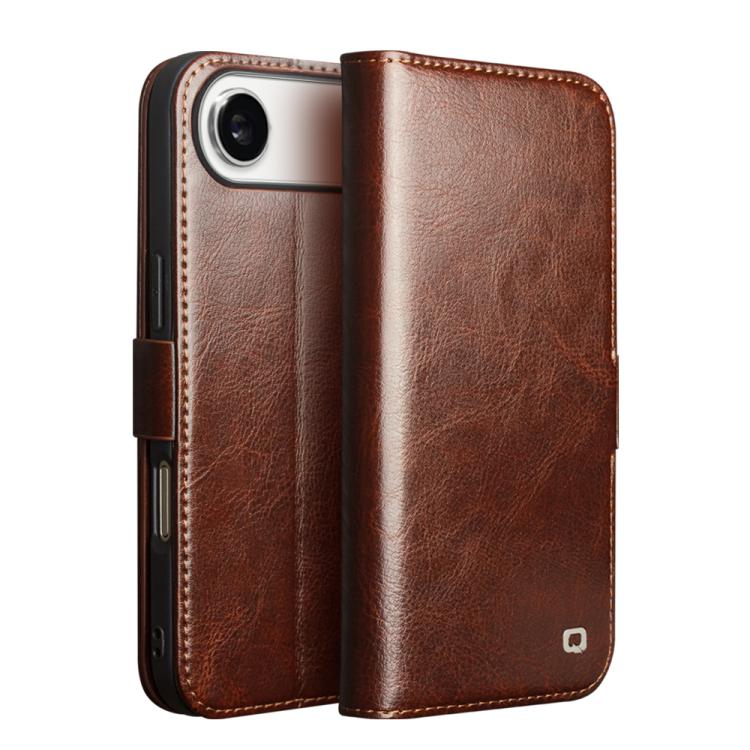 QIALINO 經典 103 扣真皮手機殼，適用於 iPhone 17e / 16e，iPhone 17 Pro Max，iPhone 17 Pro，iPhone 17，iPhone Air，iPhone 15 Pro Max，iPhone 15 Plus，iPhone 15